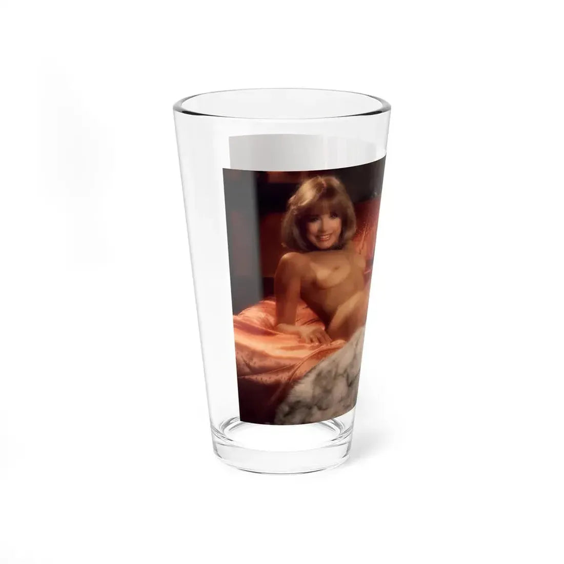 Terry Moore #403 - Unreleased Aug. '84 Playboy Photo from shoot topless in lingerie & closed clear heels (Vintage Female Icon) Pint Glass 16oz - Go Mug Yourself