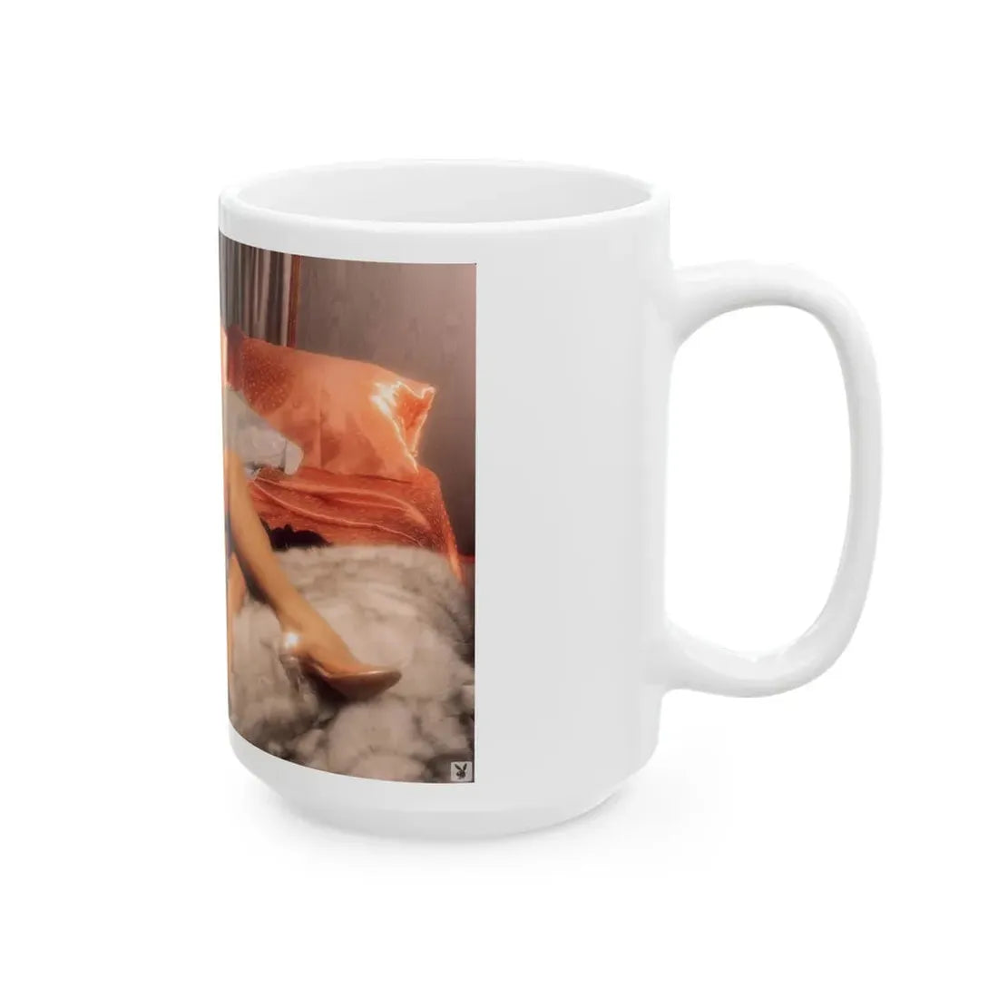 Terry Moore #403 - Unreleased Aug. '84 Playboy Photo from shoot topless in lingerie & closed clear heels (Vintage Female Icon) White Coffee Mug - Go Mug Yourself