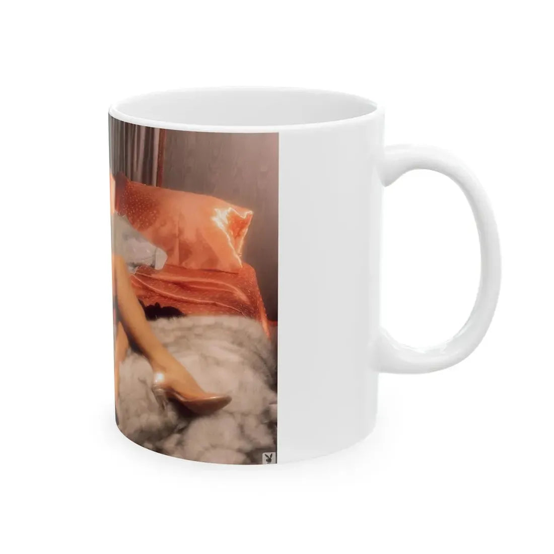 Terry Moore #403 - Unreleased Aug. '84 Playboy Photo from shoot topless in lingerie & closed clear heels (Vintage Female Icon) White Coffee Mug - Go Mug Yourself
