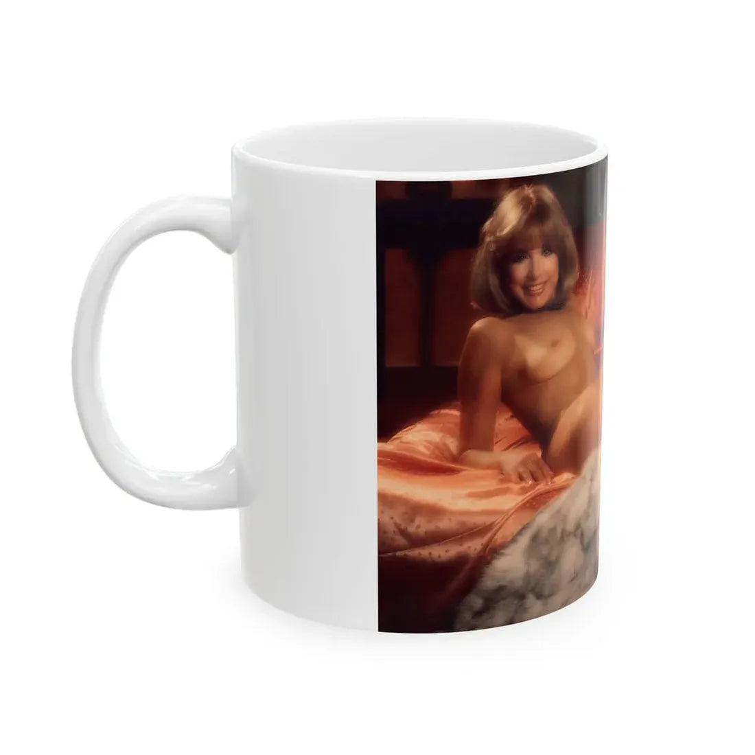 Terry Moore #403 - Unreleased Aug. '84 Playboy Photo from shoot topless in lingerie & closed clear heels (Vintage Female Icon) White Coffee Mug - Go Mug Yourself