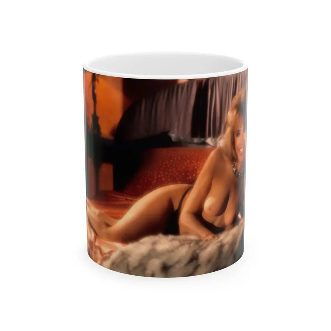 Terry Moore #405 - Unreleased Aug. '84 Playboy Photo from shoot topless in lingerie & open heels (Vintage Female Icon) White Coffee Mug 11oz - Go Mug Yourself