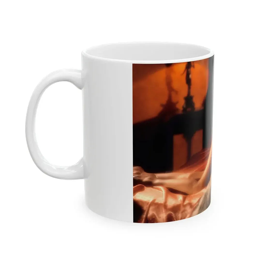 Terry Moore #405 - Unreleased Aug. '84 Playboy Photo from shoot topless in lingerie & open heels (Vintage Female Icon) White Coffee Mug - Go Mug Yourself