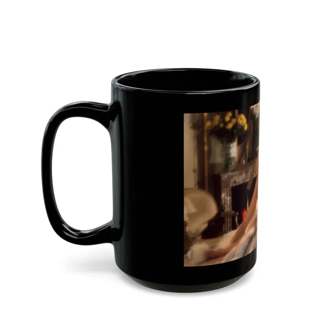 Terry Moore #406 - Unreleased Aug. '84 Playboy Photo from shoot topless in lingerie & heels (Vintage Female Icon) Black Coffee Mug - Go Mug Yourself