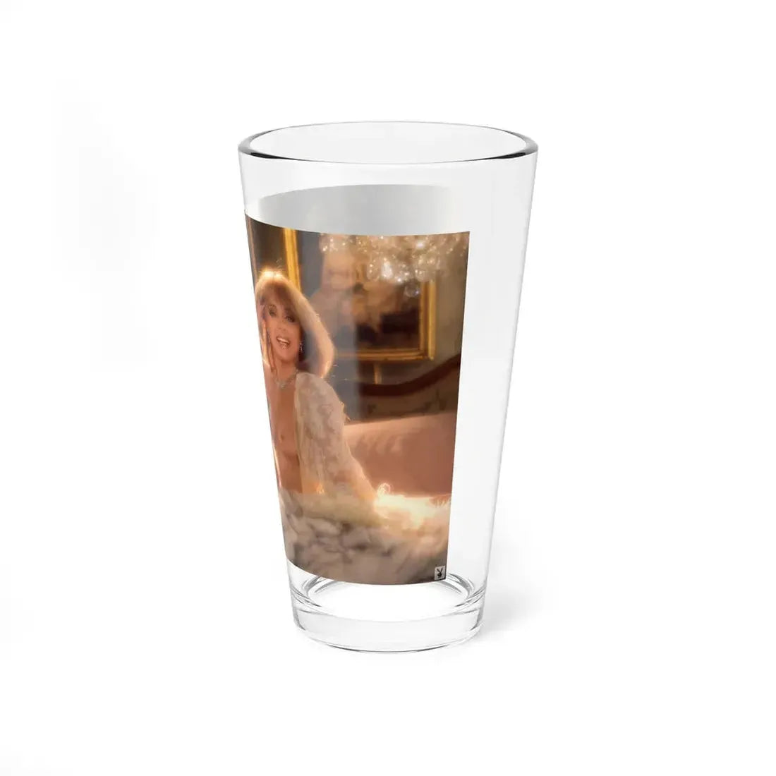 Terry Moore #406 - Unreleased Aug. '84 Playboy Photo from shoot topless in lingerie & heels (Vintage Female Icon) Pint Glass 16oz - Go Mug Yourself