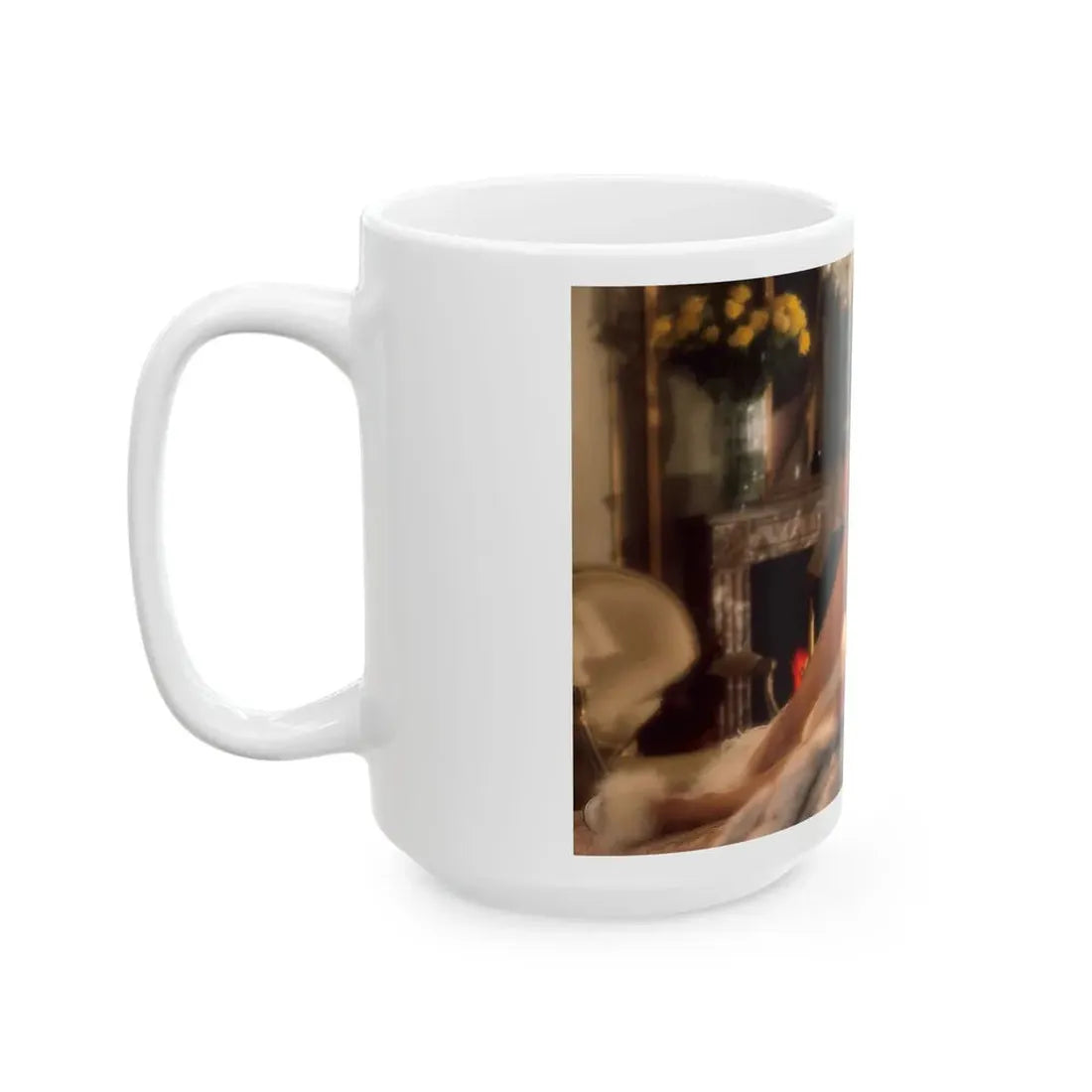 Terry Moore #406 - Unreleased Aug. '84 Playboy Photo from shoot topless in lingerie & heels (Vintage Female Icon) White Coffee Mug - Go Mug Yourself