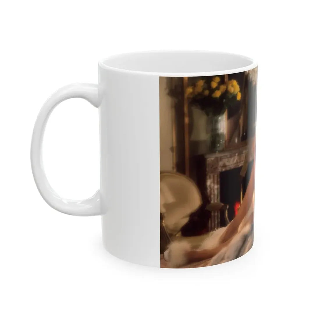 Terry Moore #406 - Unreleased Aug. '84 Playboy Photo from shoot topless in lingerie & heels (Vintage Female Icon) White Coffee Mug - Go Mug Yourself