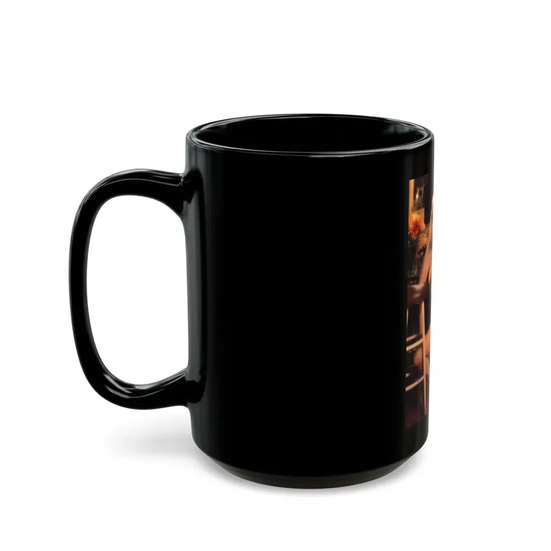 Terry Moore #407 - Unreleased Aug. '84 Playboy Photo from shoot topless in lingerie & closed clear heels (Vintage Female Icon) Black Coffee Mug - Go Mug Yourself