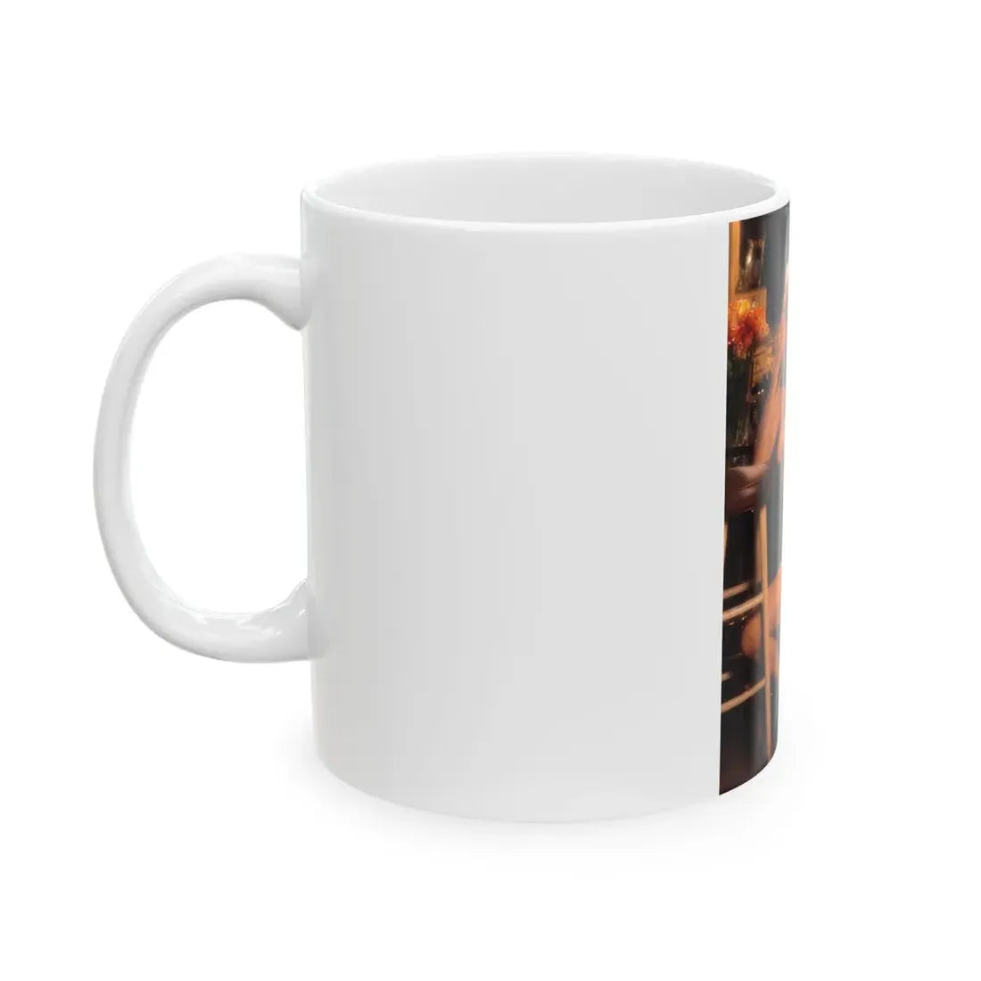Terry Moore #407 - Unreleased Aug. '84 Playboy Photo from shoot topless in lingerie & closed clear heels (Vintage Female Icon) White Coffee Mug - Go Mug Yourself