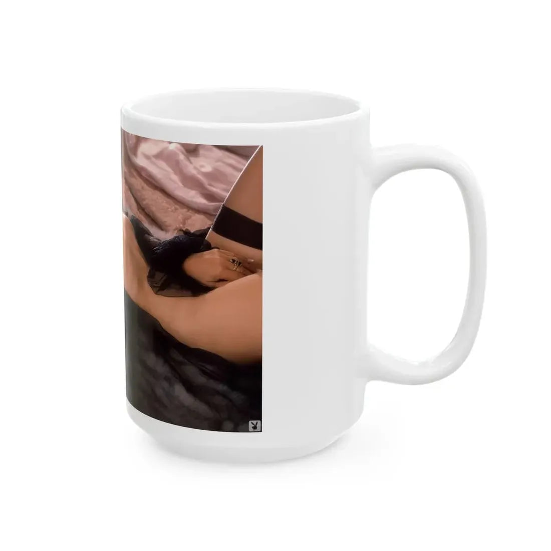 Terry Moore #409 - Unreleased Aug. '84 Playboy Photo from shoot topless black see through in lingerie (Vintage Female Icon) White Coffee Mug - Go Mug Yourself