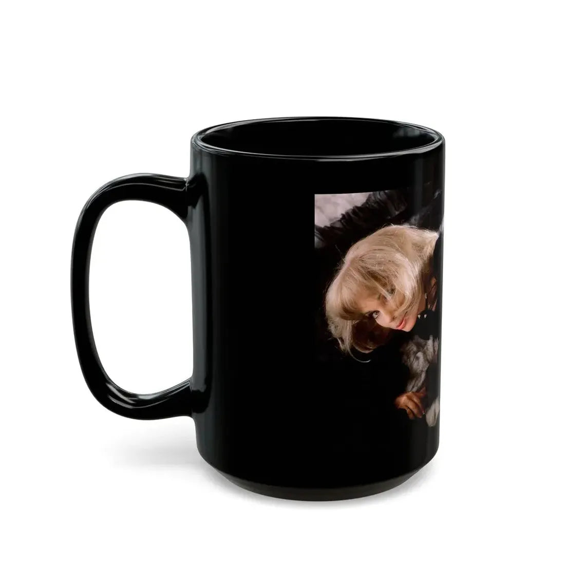 Terry Moore #410 - Unreleased Aug. '84 Playboy Photo from shoot in black see through lingerie with, butt exposed (Vintage Female Icon) Black Coffee Mug - Go Mug Yourself