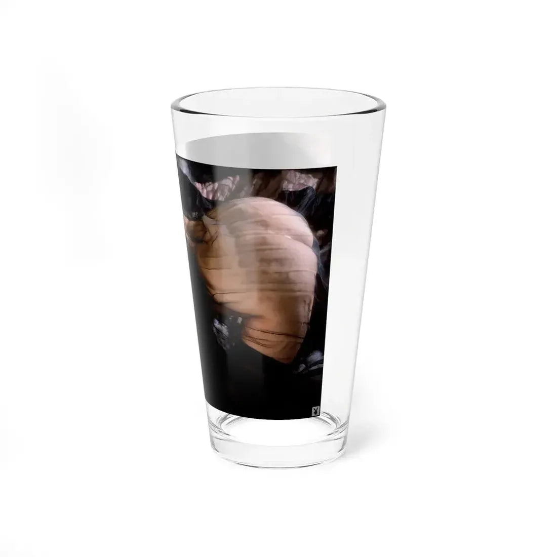 Terry Moore #410 - Unreleased Aug. '84 Playboy Photo from shoot in black see through lingerie with, butt exposed (Vintage Female Icon) Pint Glass 16oz - Go Mug Yourself