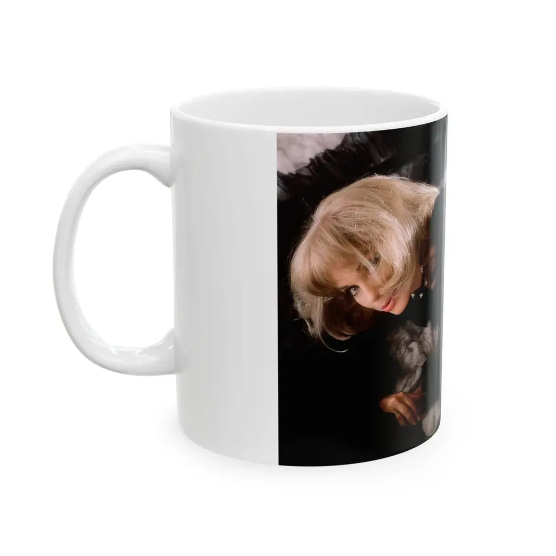 Terry Moore #410 - Unreleased Aug. '84 Playboy Photo from shoot in black see through lingerie with, butt exposed (Vintage Female Icon) White Coffee Mug - Go Mug Yourself