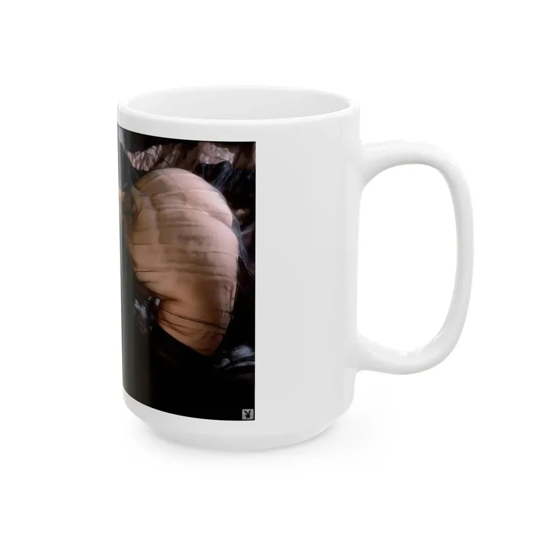 Terry Moore #410 - Unreleased Aug. '84 Playboy Photo from shoot in black see through lingerie with, butt exposed (Vintage Female Icon) White Coffee Mug - Go Mug Yourself