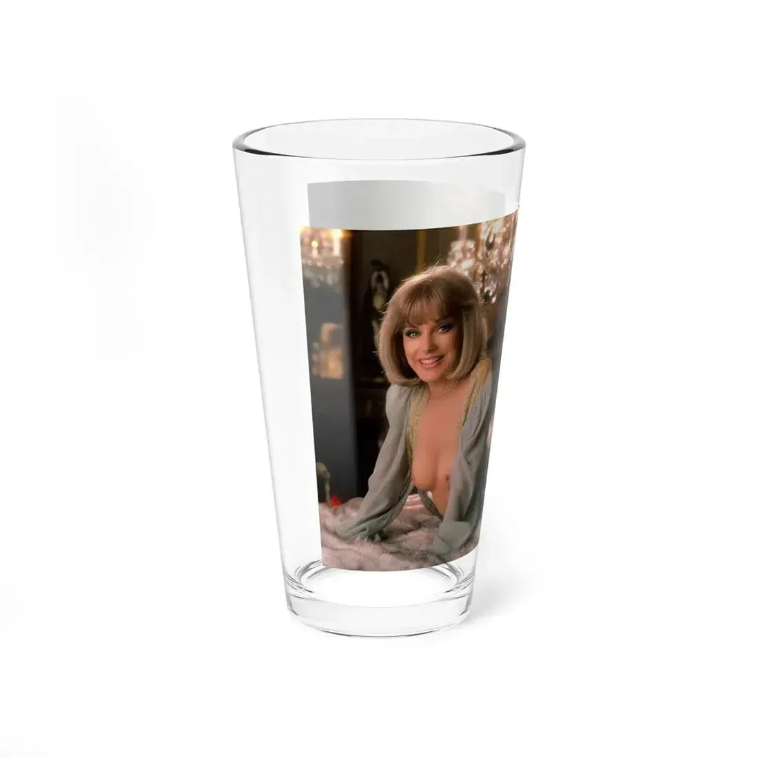 Terry Moore #413 - Unreleased Aug. '84 Playboy Photo from shoot topless in lingerie & heels (Vintage Female Icon) Pint Glass 16oz - Go Mug Yourself