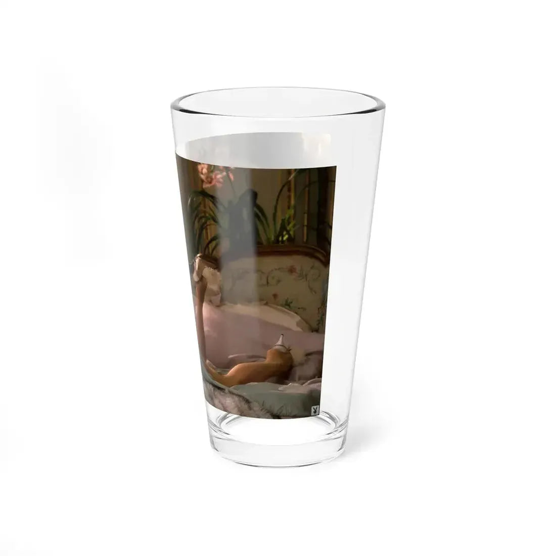 Terry Moore #413 - Unreleased Aug. '84 Playboy Photo from shoot topless in lingerie & heels (Vintage Female Icon) Pint Glass 16oz - Go Mug Yourself