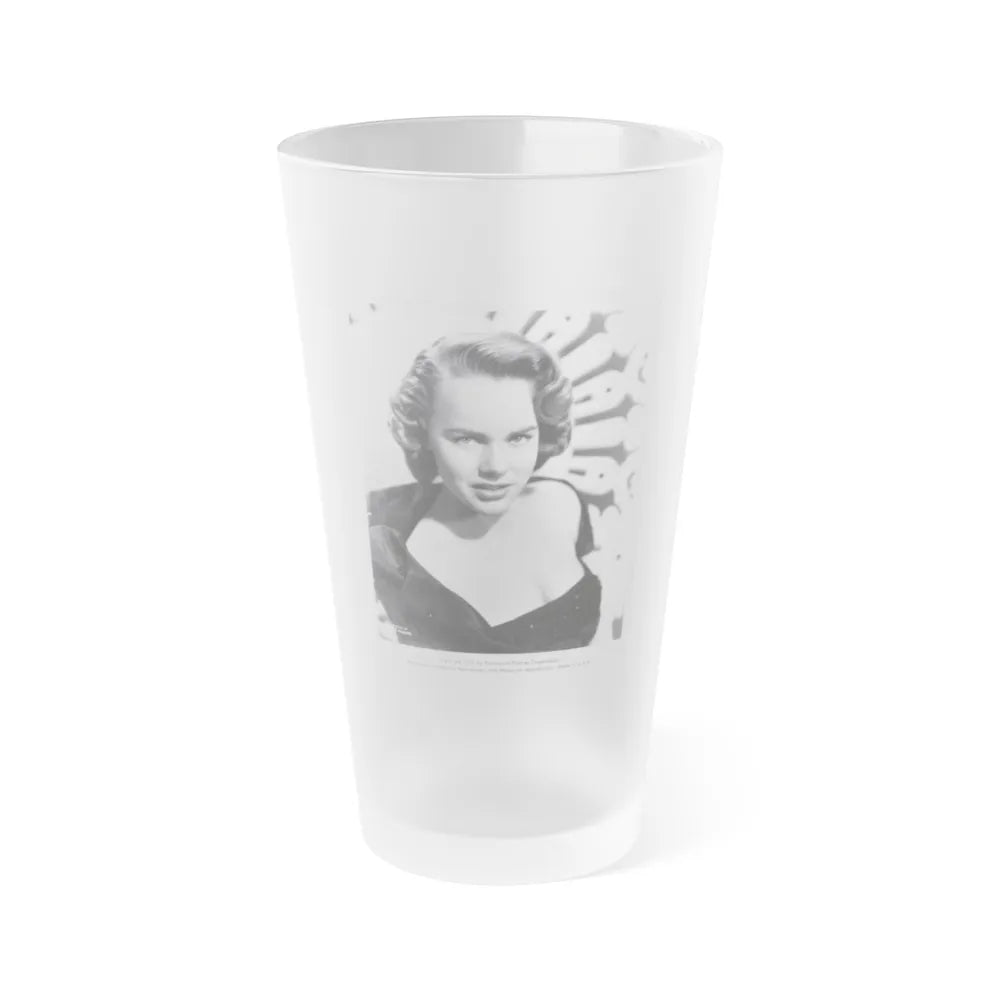 Terry Moore #423 Vintage B&W 1951 Head & Shoulder Upper Body Glamour Photo1 (Vintage Female Icon) Frosted Pint Glass 16oz-16oz-Frosted-Go Mug Yourself