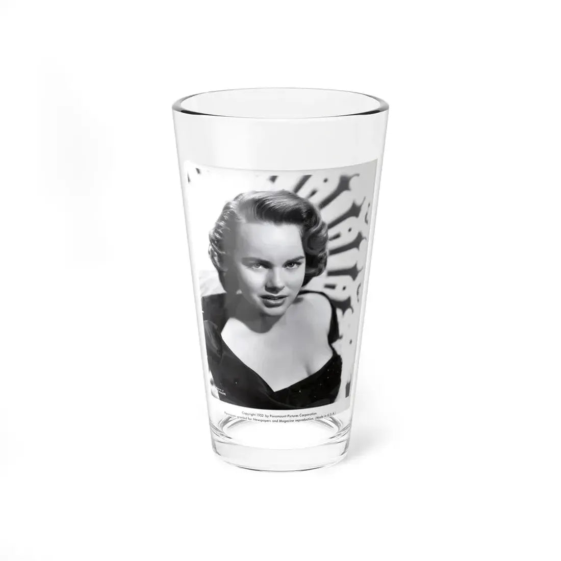 Terry Moore #423 Vintage B&W 1951 Head & Shoulder Upper Body Glamour Photo1 (Vintage Female Icon) Pint Glass 16oz 16oz - Go Mug Yourself