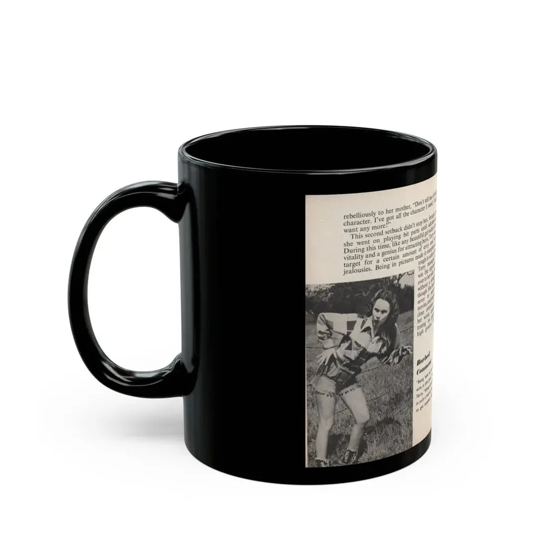 Terry Moore #439 - 66 PHOTOGRAPHS OF Terry MOORE U.K. Pocket Mag. Pages 8 & 9 (Vintage Female Icon) Black Coffee Mug - Go Mug Yourself