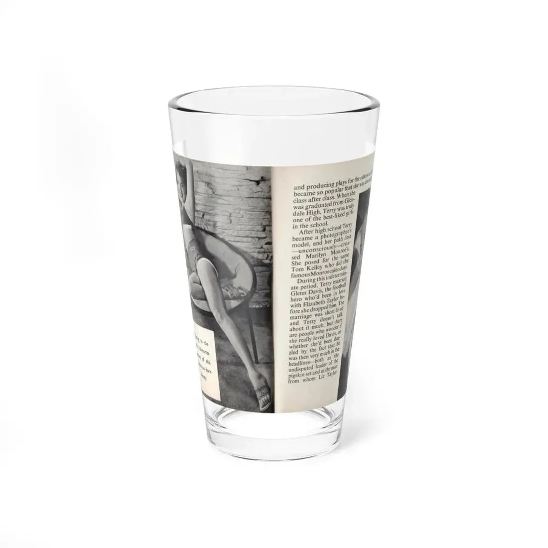 Terry Moore #442 - 66 PHOTOGRAPHS OF Terry MOORE U.K. Pocket Mag. Pages 14 & 15 (Vintage Female Icon) Pint Glass 16oz 16oz - Go Mug Yourself