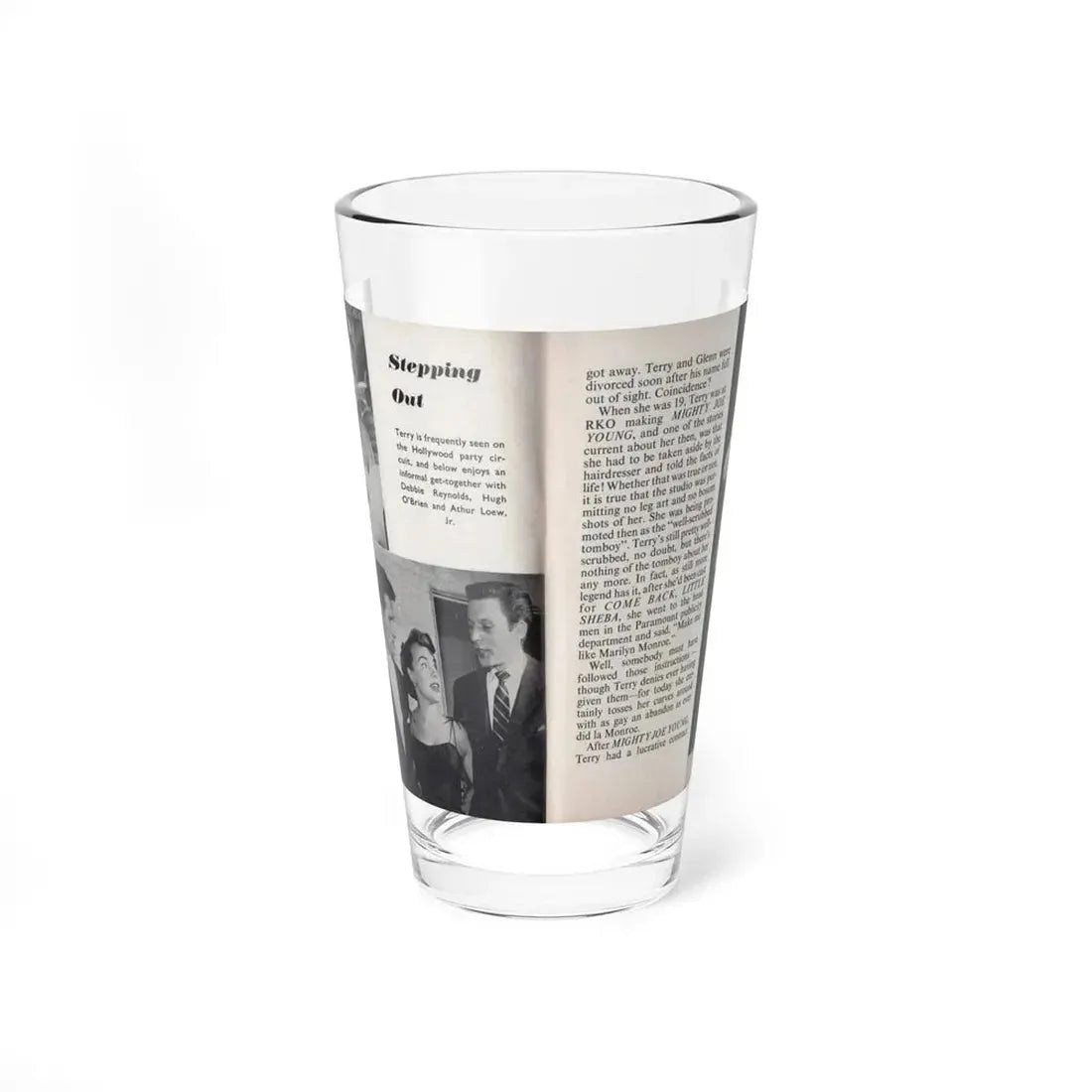 Terry Moore #443 - 66 PHOTOGRAPHS OF Terry MOORE U.K. Pocket Mag. Pages 16 & 17 (Vintage Female Icon) Pint Glass 16oz 16oz - Go Mug Yourself