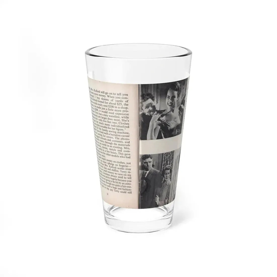 Terry Moore #446 - 66 PHOTOGRAPHS OF Terry MOORE U.K. Pocket Mag. Pages 22 & 23 (Vintage Female Icon) Pint Glass 16oz 16oz - Go Mug Yourself