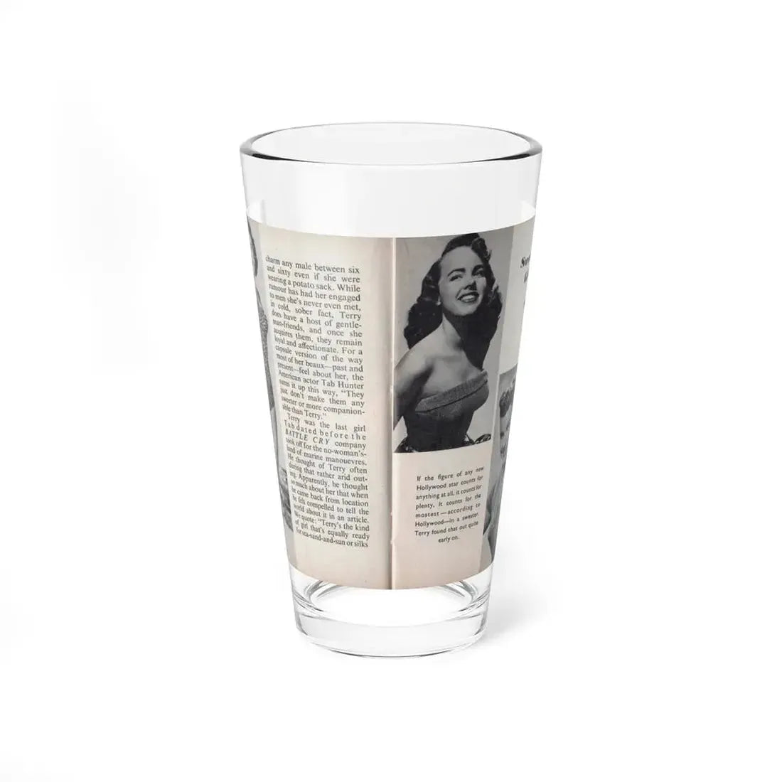 Terry Moore #447 - 66 PHOTOGRAPHS OF Terry MOORE U.K. Pocket Mag. Pages 24 & 25 (Vintage Female Icon) Pint Glass 16oz 16oz - Go Mug Yourself