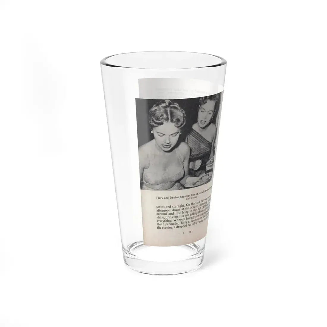 Terry Moore #448 - 66 PHOTOGRAPHS OF Terry MOORE U.K. Pocket Mag. Pages 26 & 27 (Vintage Female Icon) Pint Glass 16oz - Go Mug Yourself