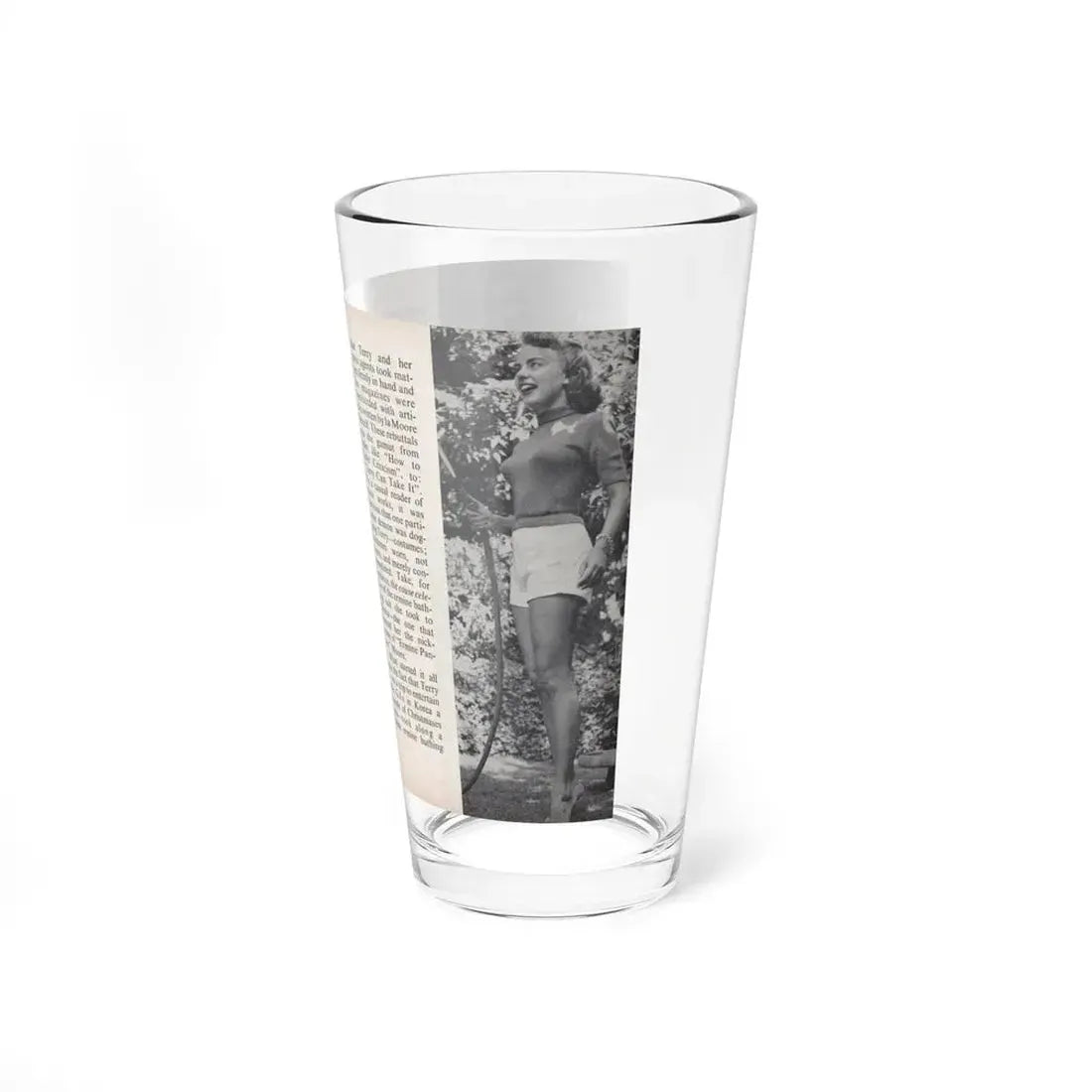 Terry Moore #449 - 66 PHOTOGRAPHS OF Terry MOORE U.K. Pocket Mag. Pages 28 & 29 (Vintage Female Icon) Pint Glass 16oz - Go Mug Yourself