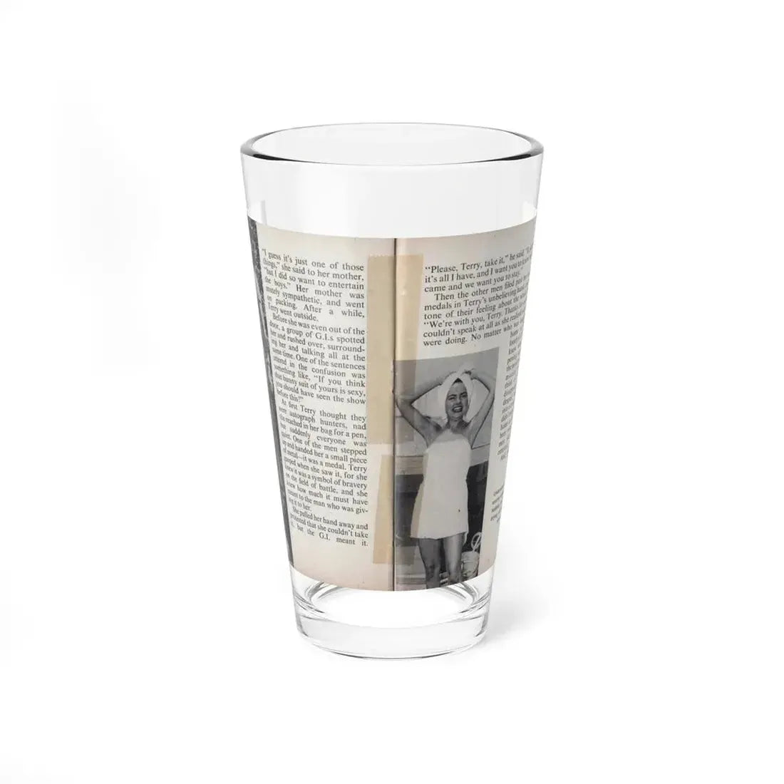 Terry Moore #453 - 66 PHOTOGRAPHS OF Terry MOORE U.K. Pocket Mag. Pages 36 & 37 (Vintage Female Icon) Pint Glass 16oz 16oz - Go Mug Yourself