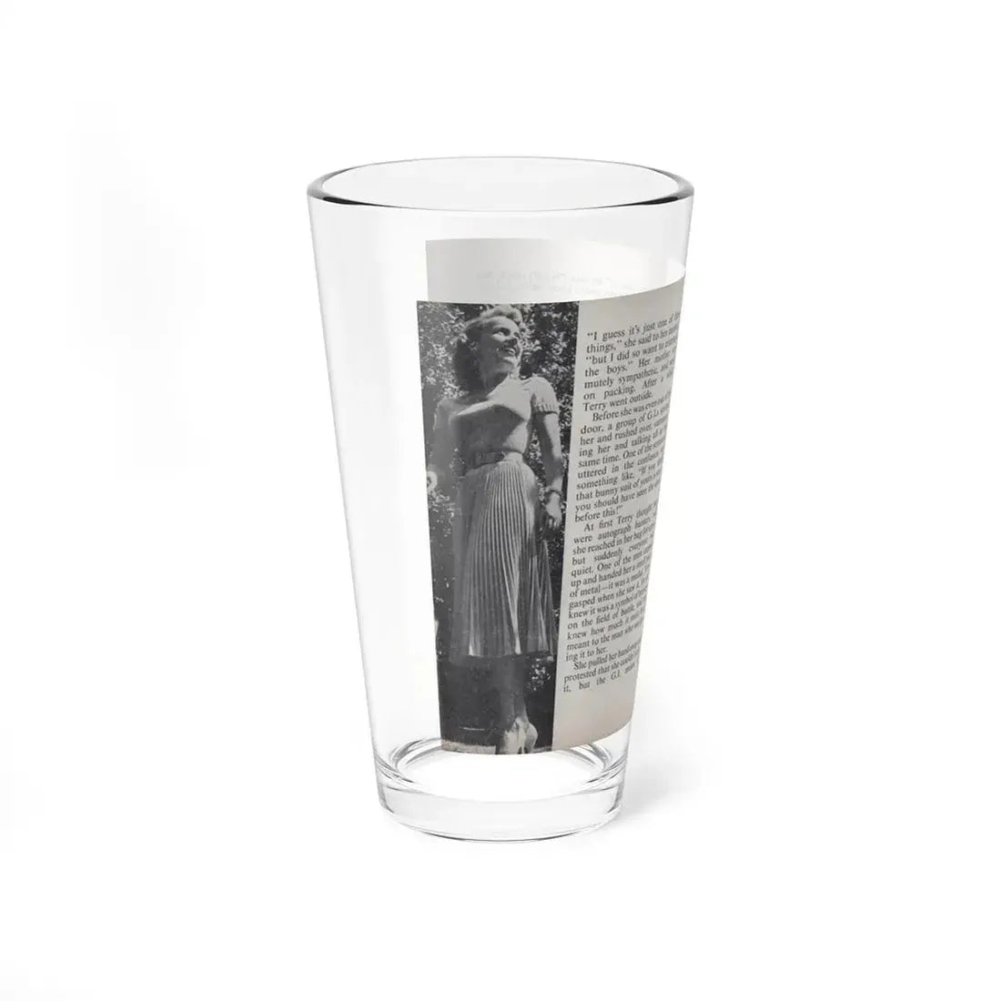 Terry Moore #453 - 66 PHOTOGRAPHS OF Terry MOORE U.K. Pocket Mag. Pages 36 & 37 (Vintage Female Icon) Pint Glass 16oz - Go Mug Yourself
