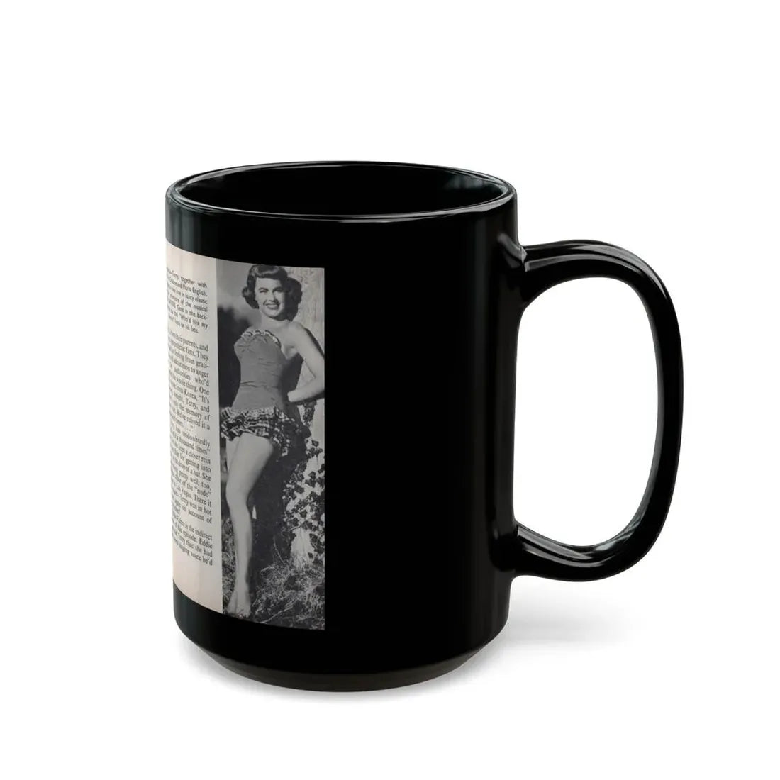 Terry Moore #455 - 66 PHOTOGRAPHS OF Terry MOORE U.K. Pocket Mag. Pages 40 & 41 (Vintage Female Icon) Black Coffee Mug - Go Mug Yourself
