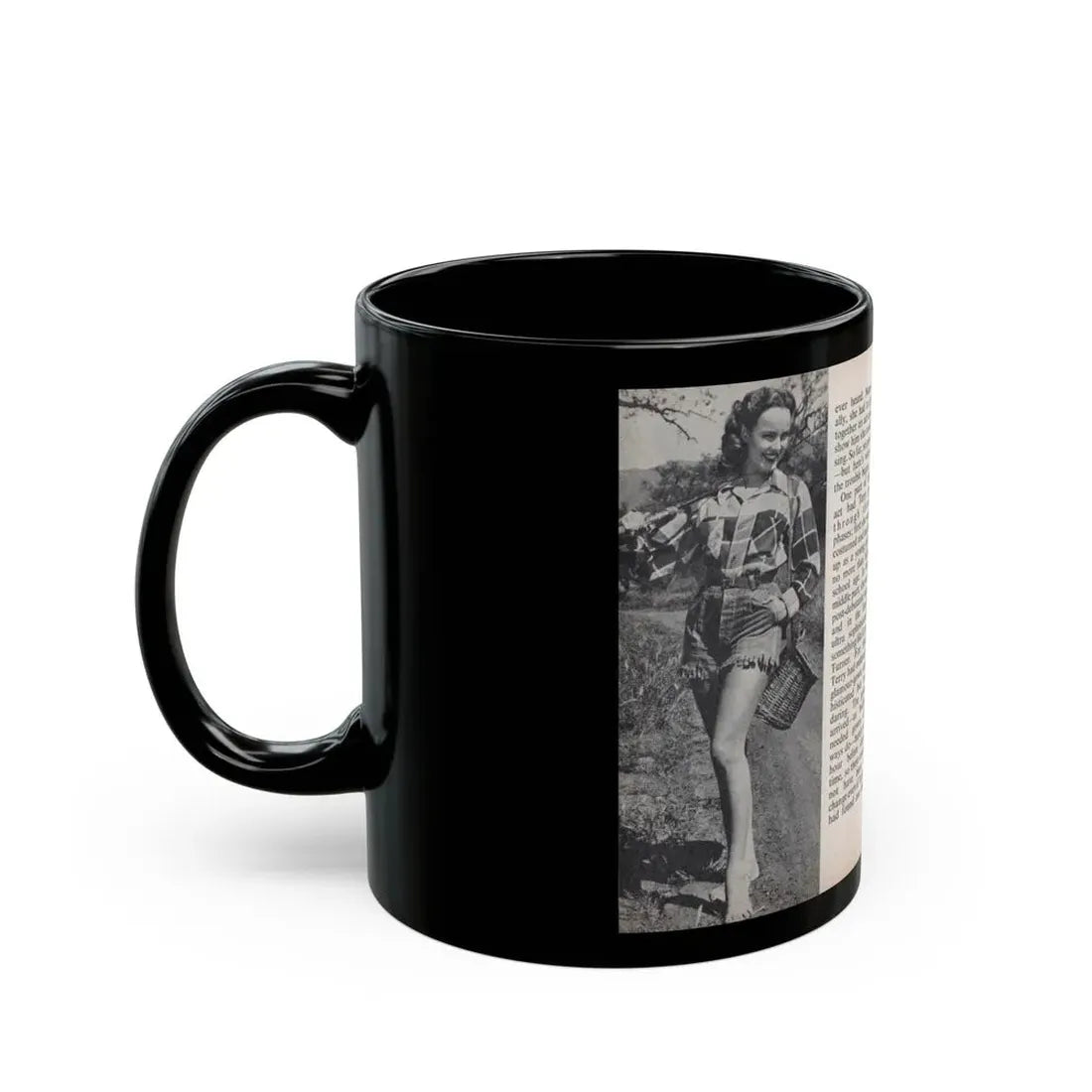 Terry Moore #456 - 66 PHOTOGRAPHS OF Terry MOORE U.K. Pocket Mag. Pages 42 & 43 (Vintage Female Icon) Black Coffee Mug - Go Mug Yourself