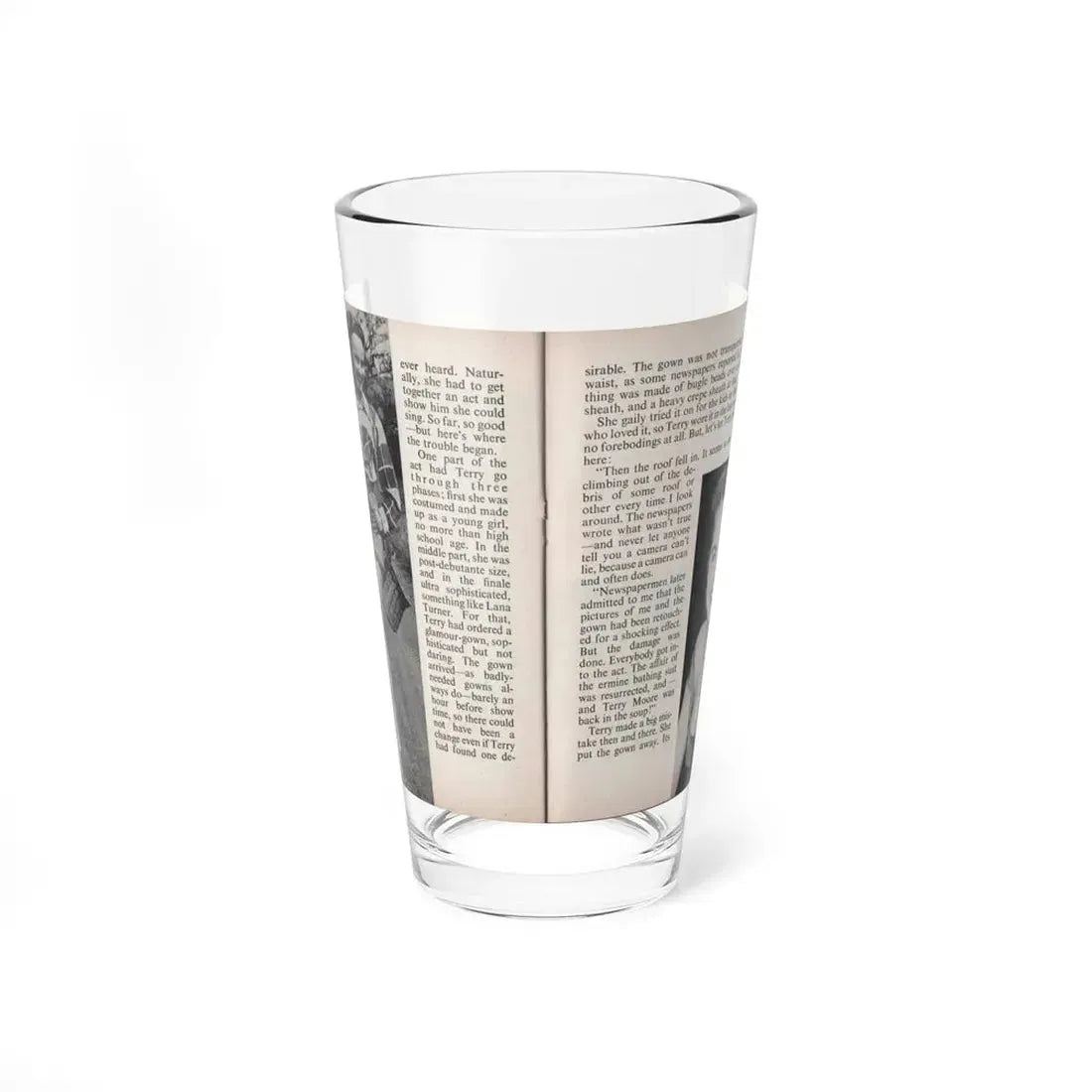 Terry Moore #456 - 66 PHOTOGRAPHS OF Terry MOORE U.K. Pocket Mag. Pages 42 & 43 (Vintage Female Icon) Pint Glass 16oz 16oz - Go Mug Yourself