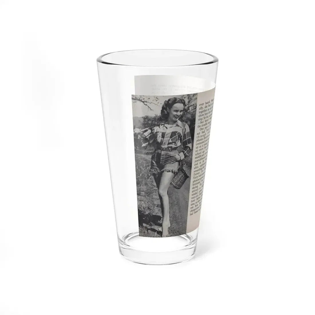 Terry Moore #456 - 66 PHOTOGRAPHS OF Terry MOORE U.K. Pocket Mag. Pages 42 & 43 (Vintage Female Icon) Pint Glass 16oz - Go Mug Yourself