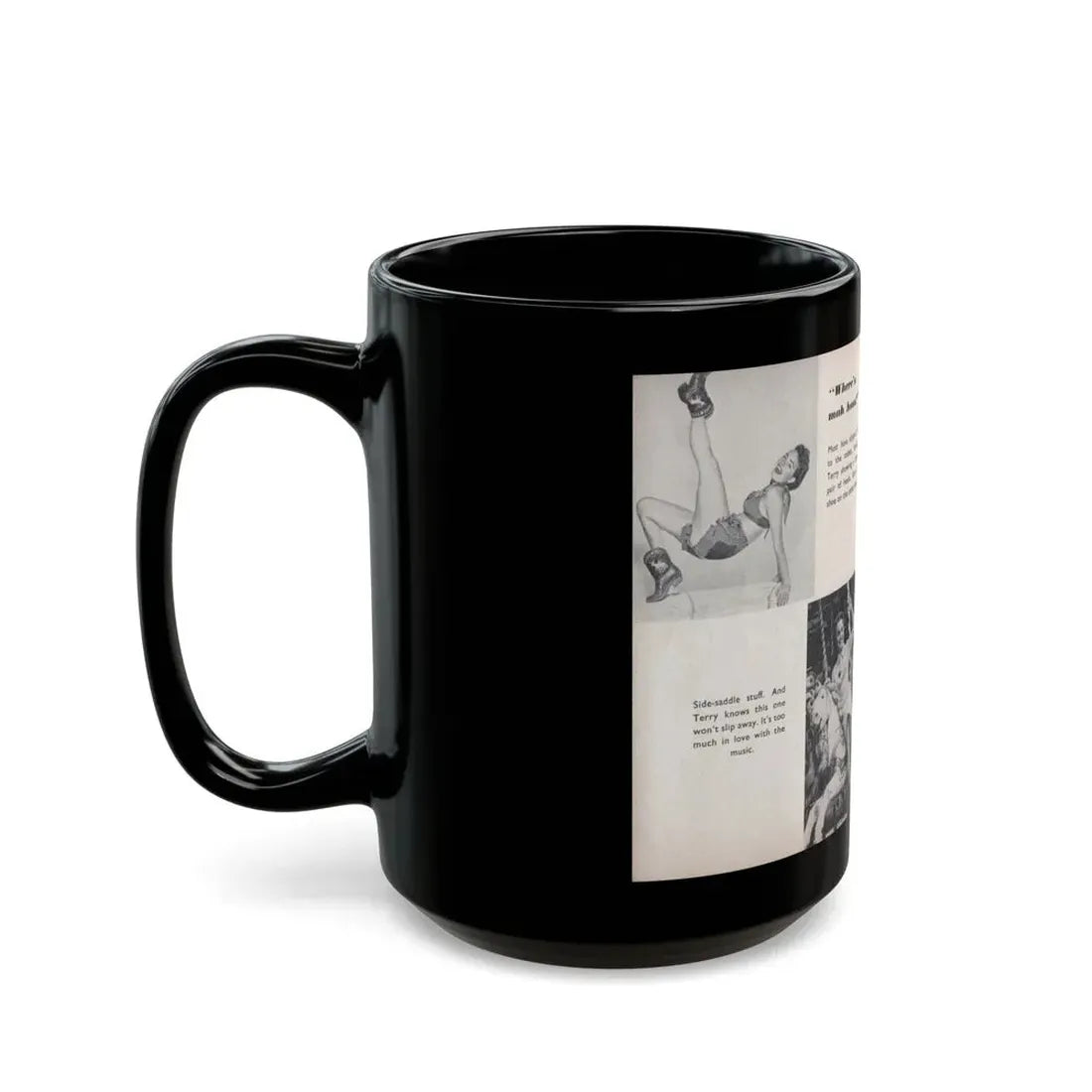 Terry Moore #457 - 66 PHOTOGRAPHS OF Terry MOORE U.K. Pocket Mag. Pages 44 & 45 (Vintage Female Icon) Black Coffee Mug - Go Mug Yourself