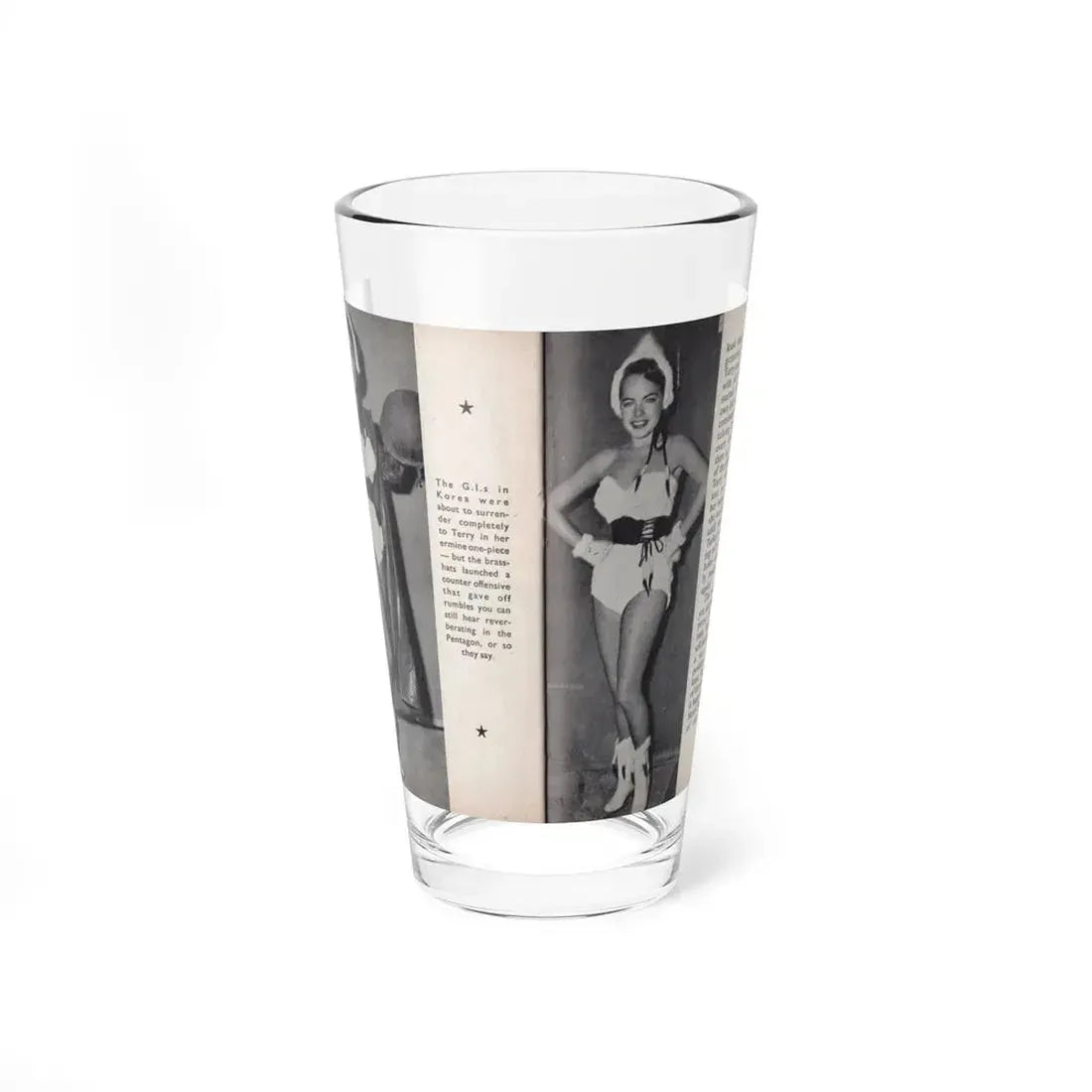 Terry Moore #458 - 66 PHOTOGRAPHS OF Terry MOORE U.K. Pocket Mag. Pages 46 & 47 (Vintage Female Icon) Pint Glass 16oz 16oz - Go Mug Yourself