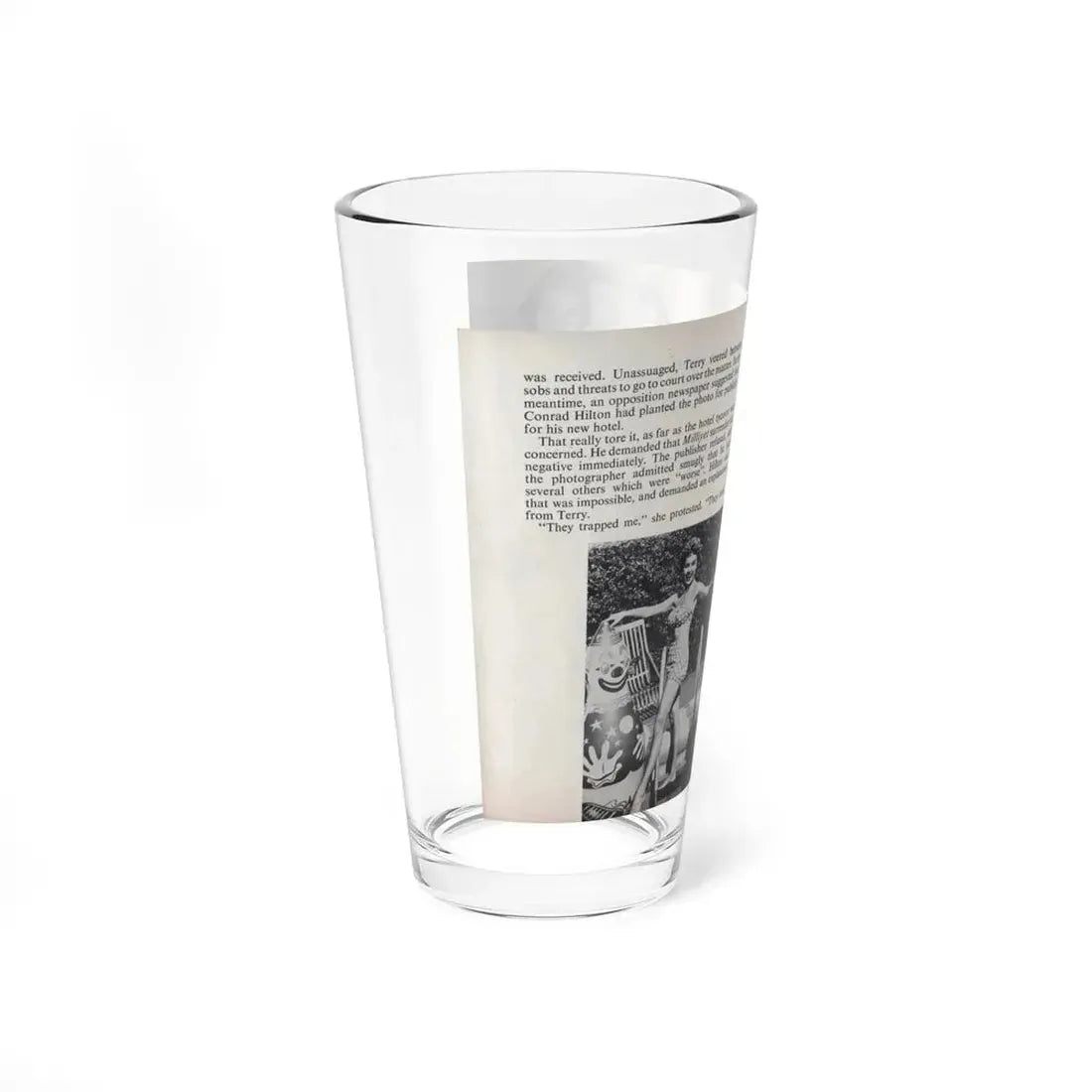 Terry Moore #461 - 66 PHOTOGRAPHS OF Terry MOORE U.K. Pocket Mag. Pages 52 & 53 (Vintage Female Icon) Pint Glass 16oz - Go Mug Yourself