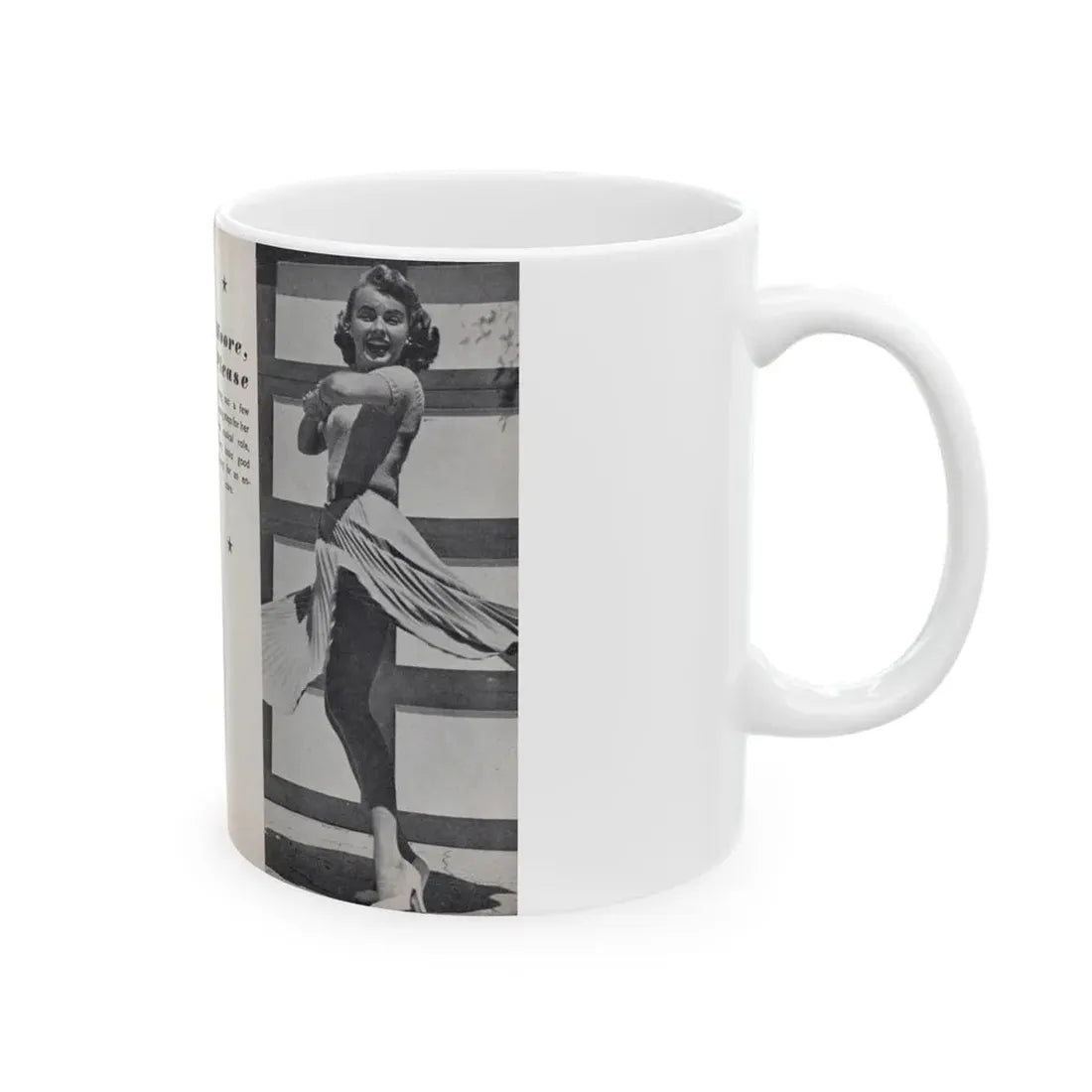 Terry Moore #464 - 66 PHOTOGRAPHS OF Terry MOORE U.K. Pocket Mag. Pages 58 & 59 (Vintage Female Icon) White Coffee Mug - Go Mug Yourself