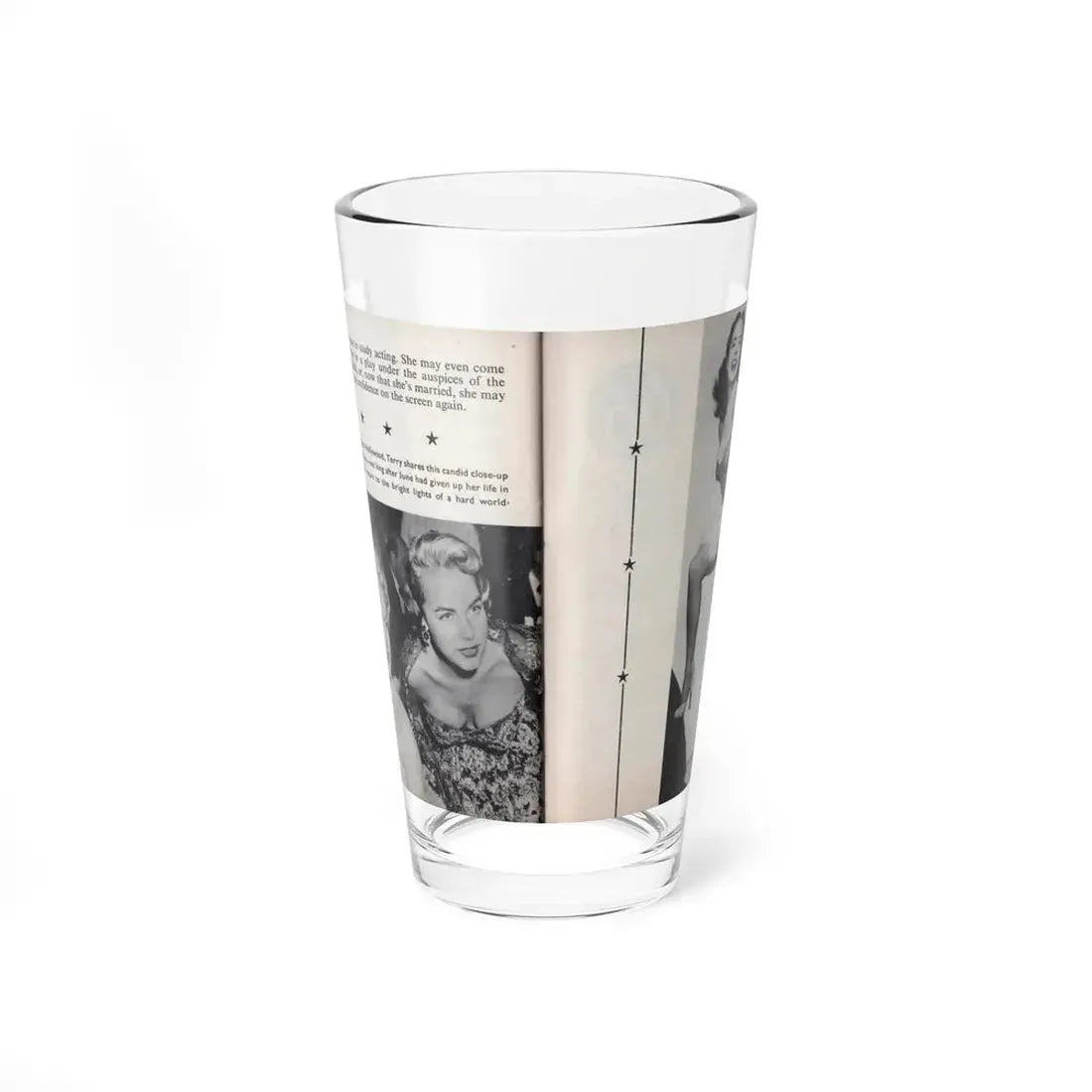 Terry Moore #465 - 66 PHOTOGRAPHS OF Terry MOORE U.K. Pocket Mag. Pages 60 & 61 (Vintage Female Icon) Pint Glass 16oz 16oz - Go Mug Yourself