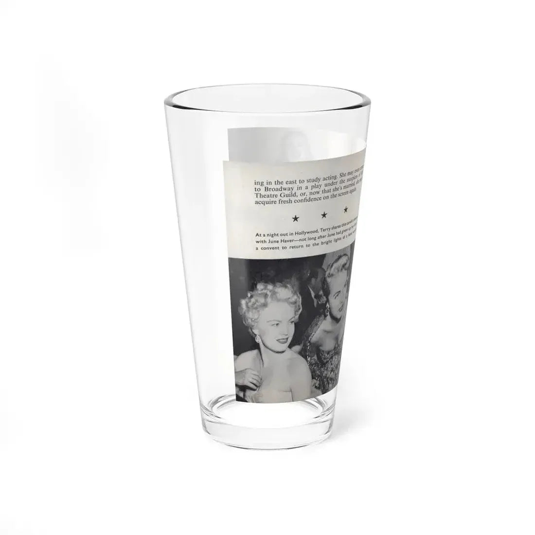 Terry Moore #465 - 66 PHOTOGRAPHS OF Terry MOORE U.K. Pocket Mag. Pages 60 & 61 (Vintage Female Icon) Pint Glass 16oz - Go Mug Yourself
