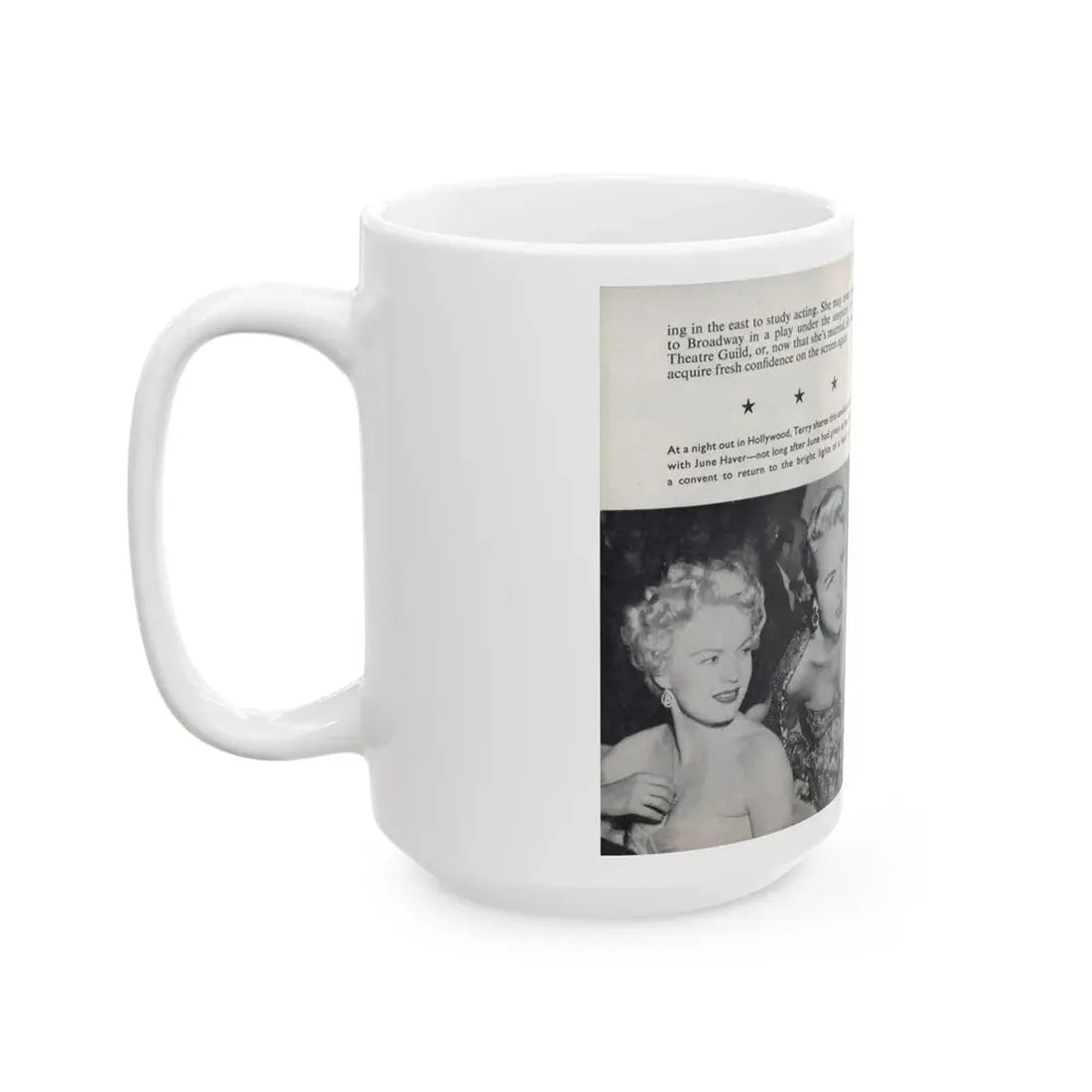 Terry Moore #465 - 66 PHOTOGRAPHS OF Terry MOORE U.K. Pocket Mag. Pages 60 & 61 (Vintage Female Icon) White Coffee Mug - Go Mug Yourself