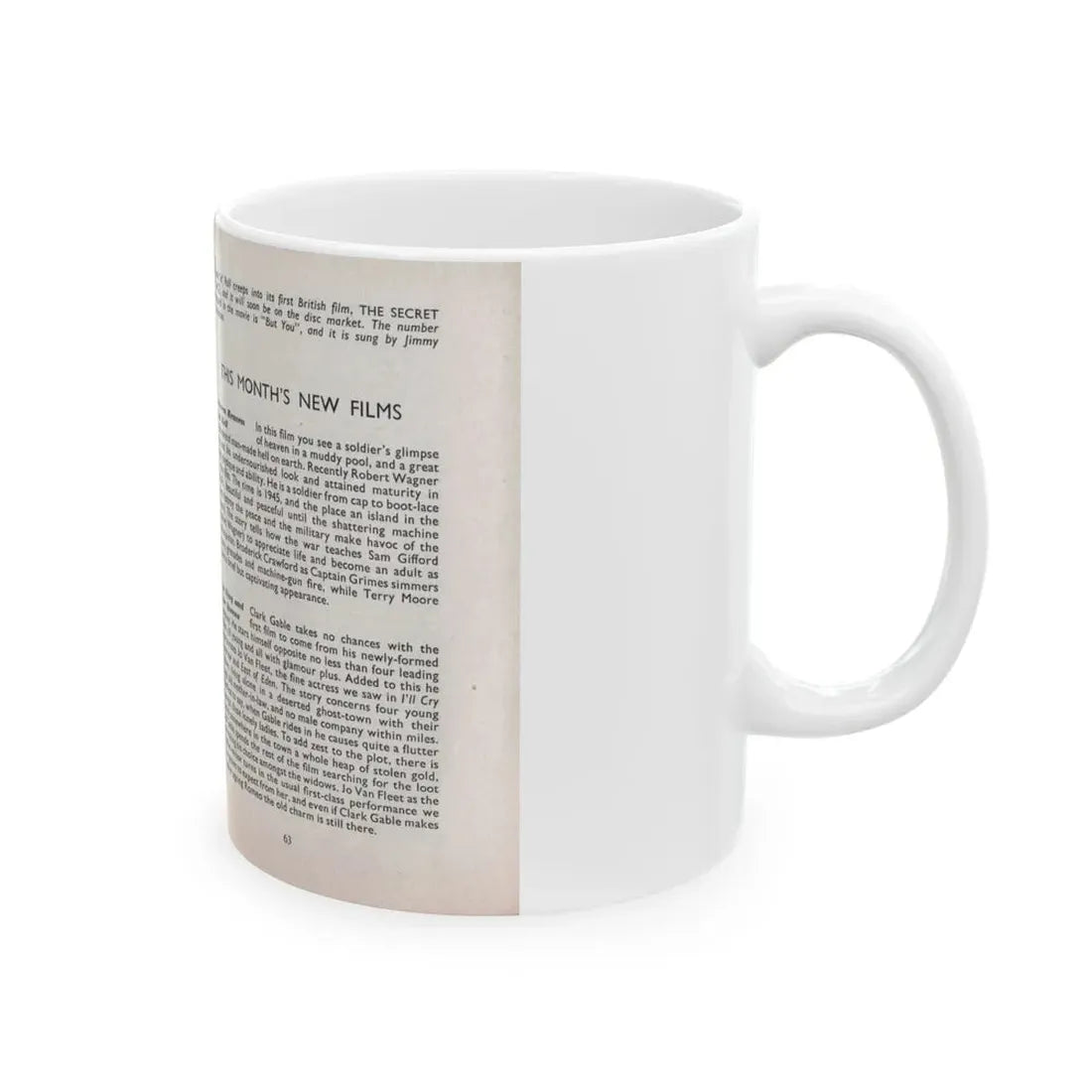 Terry Moore #466 - 66 PHOTOGRAPHS OF Terry MOORE U.K. Pocket Mag. Pages 62 & 63 (Vintage Female Icon) White Coffee Mug - Go Mug Yourself