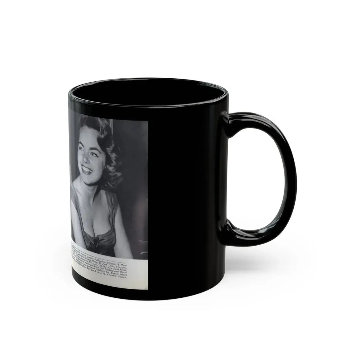 Terry Moore #467 - 66 PHOTOGRAPHS OF Terry MOORE U.K. Pocket Mag. Inside Back Cover Page 66 (Vintage Female Icon) Black Coffee Mug - Go Mug Yourself