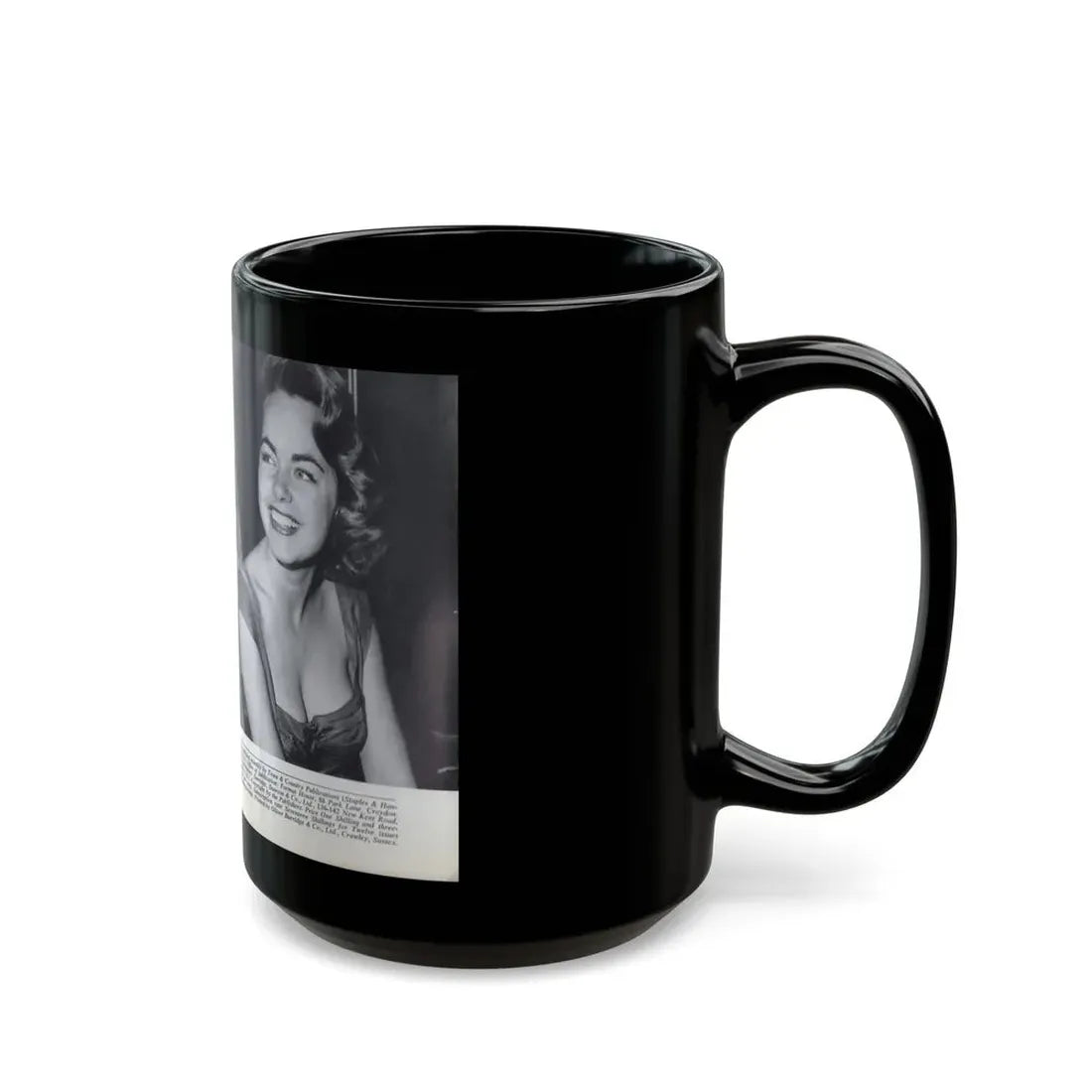 Terry Moore #467 - 66 PHOTOGRAPHS OF Terry MOORE U.K. Pocket Mag. Inside Back Cover Page 66 (Vintage Female Icon) Black Coffee Mug - Go Mug Yourself