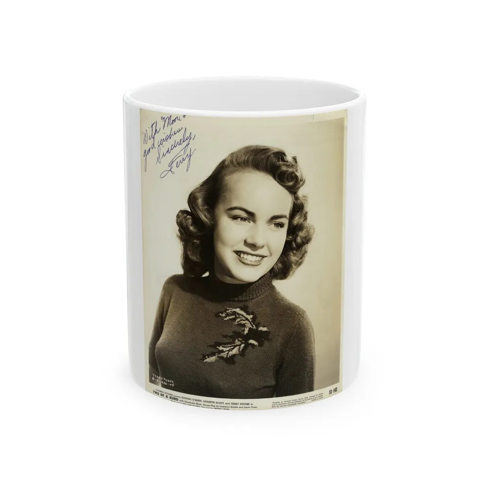 Terry Moore #487 (Vintage Female Icon) White Coffee Mug-11oz-Go Mug Yourself