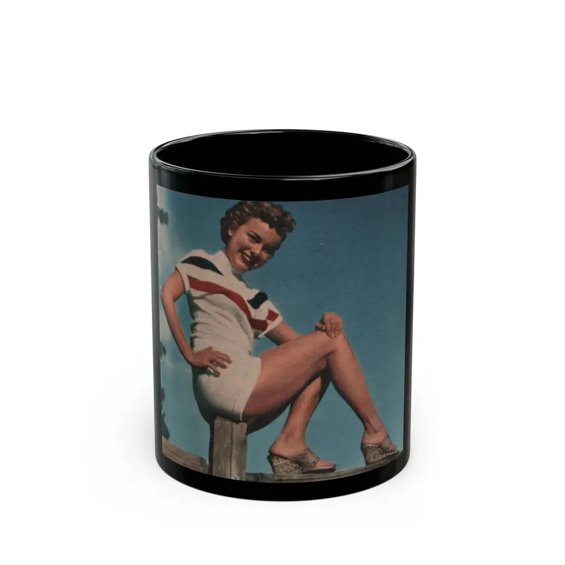 Terry Moore #515 - 4x4 Magazine Page Photo Clipping (Vintage Female Icon) Black Coffee Mug 11oz - Go Mug Yourself