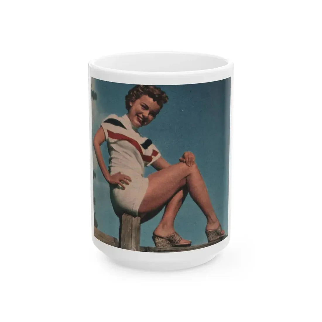 Terry Moore #515 - 4x4 Magazine Page Photo Clipping (Vintage Female Icon) White Coffee Mug 15oz - Go Mug Yourself