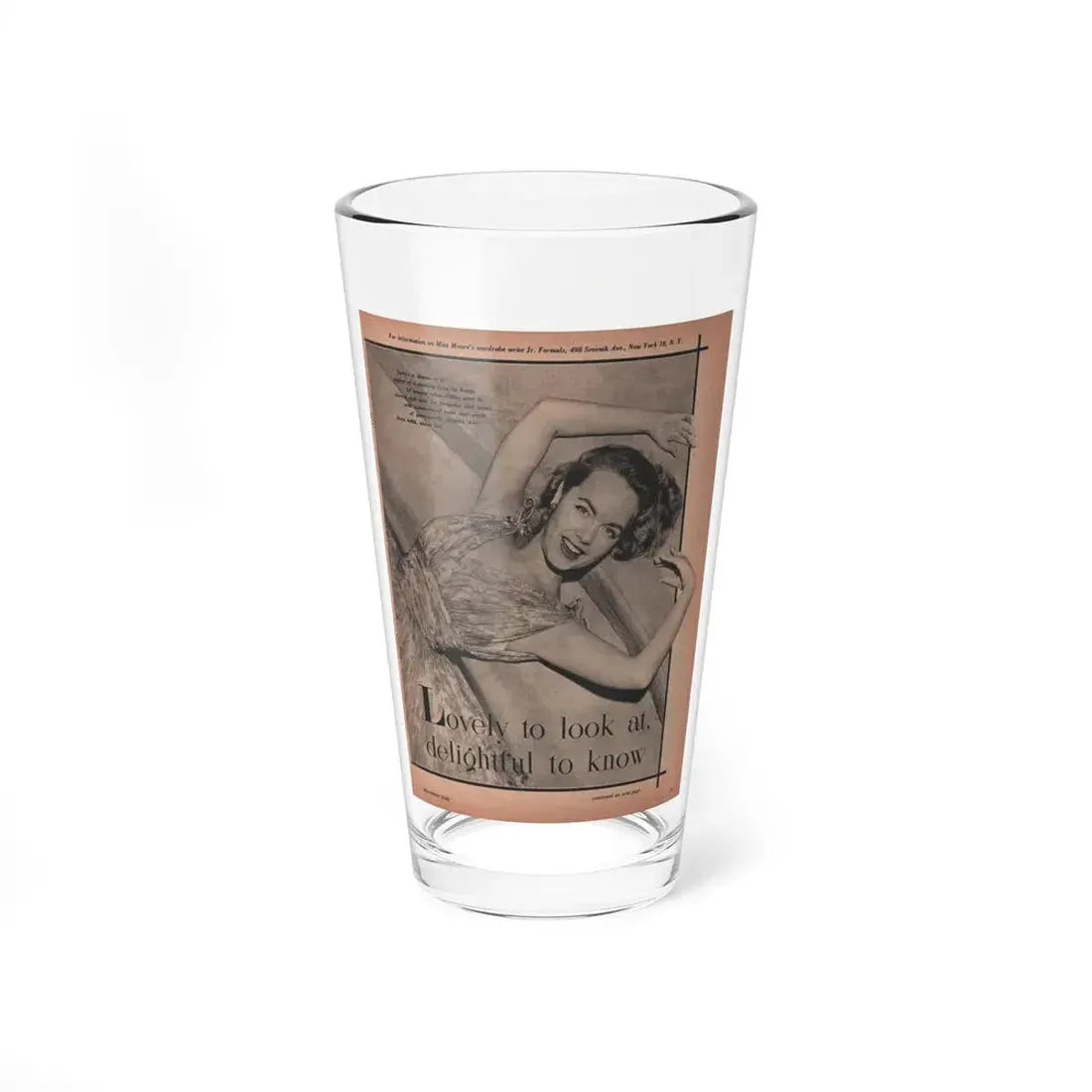 Terry Moore #523 - 8x11 Magazine Photo Page Clipping (Vintage Female Icon) Pint Glass 16oz 16oz - Go Mug Yourself
