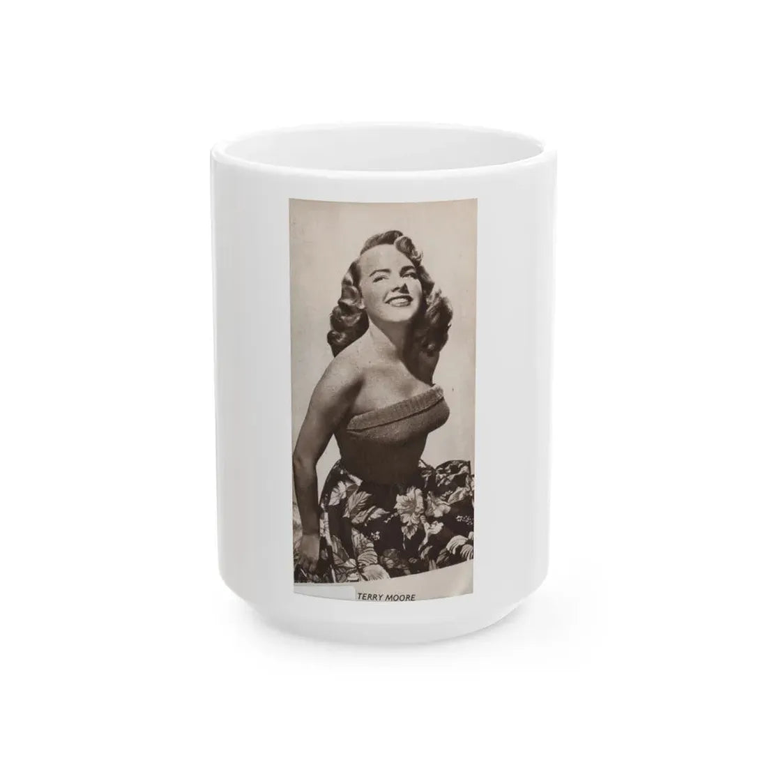 Terry Moore #533 - 3x5 Magazine Page Photo Clipping (Vintage Female Icon) White Coffee Mug 15oz - Go Mug Yourself