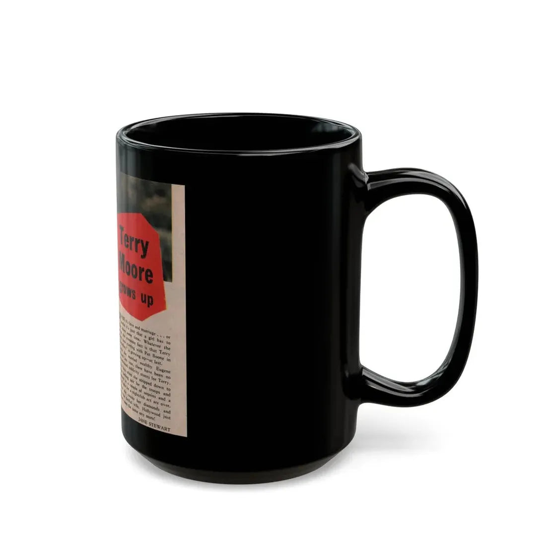 Terry Moore #535 - 5x6 Magazine Page Photo Clipping (Vintage Female Icon) Black Coffee Mug - Go Mug Yourself